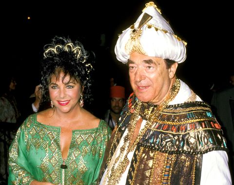 robert maxwell with elizabeth taylor at malcolm forbes's 70th birthday party
