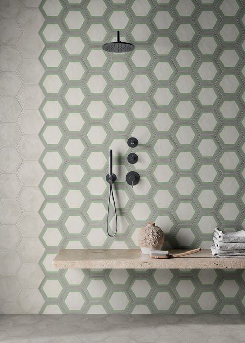 terraart collection of Corona brand hexagonal cement tiles in several colours