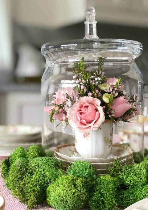 tea cup flower vase easter table decoration