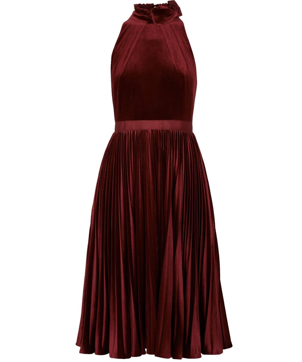 ted baker red velvet dress