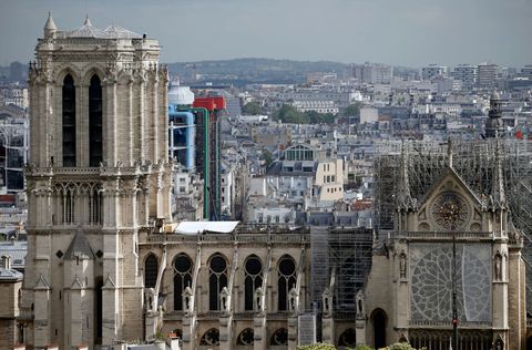 Cover Installed Over Notre Dame To Protect From Rain