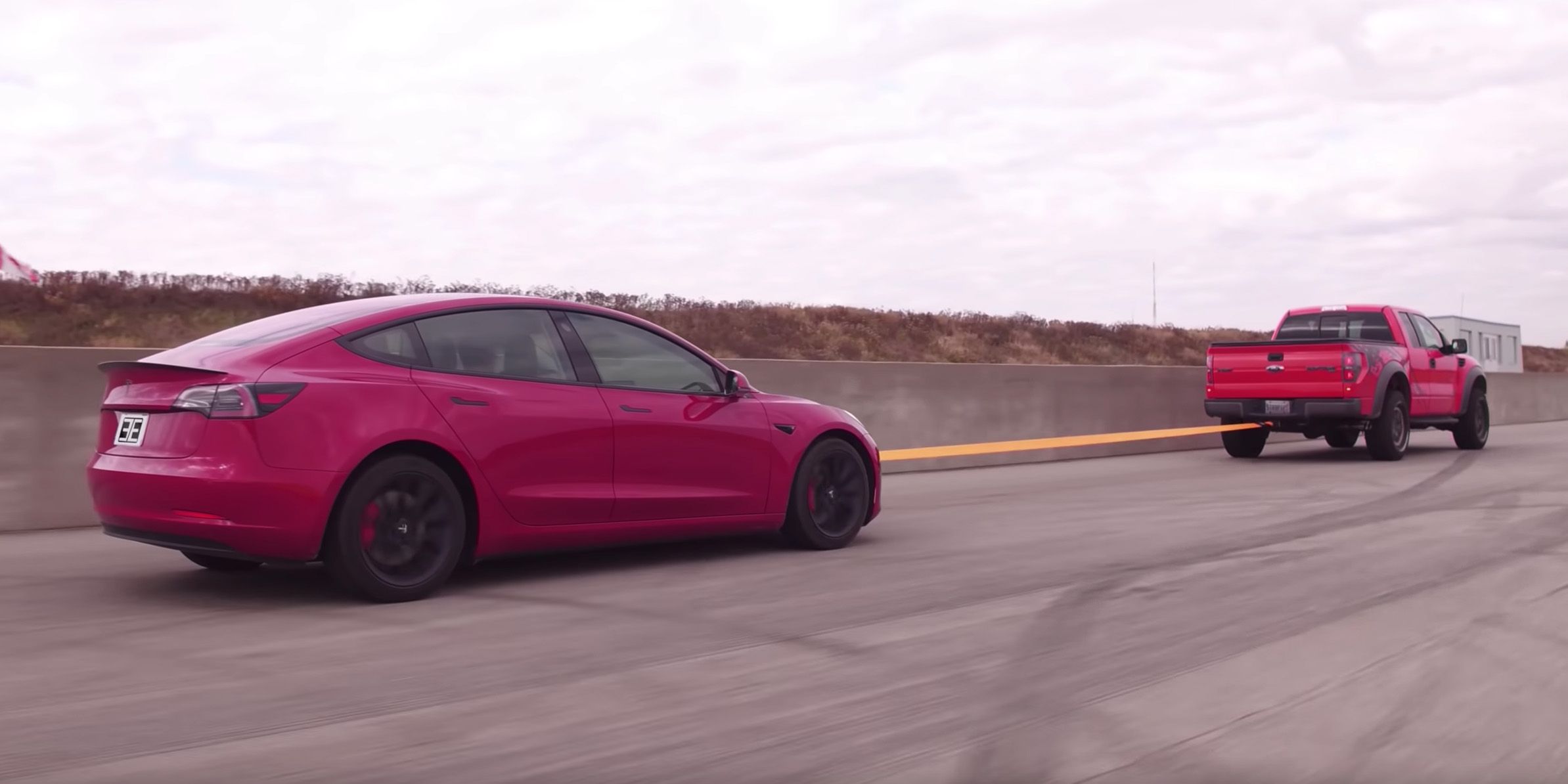 Save Gas By Using A Ford F 150 Raptor To Tow Charge A Tesla