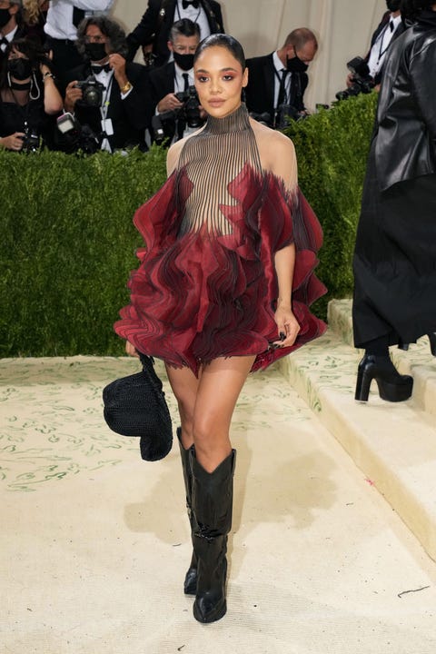 the 2021 met gala celebrating in america a lexicon of fashion tessa thompson