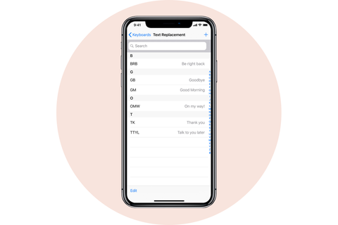 text replacement apple iphone