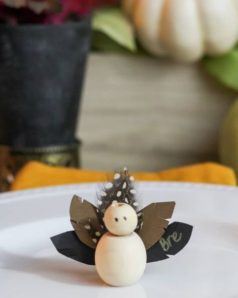 thanksgiving crafts for kids bead turkey place card