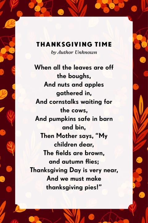 11 Thanksgiving Poems For Family 2022