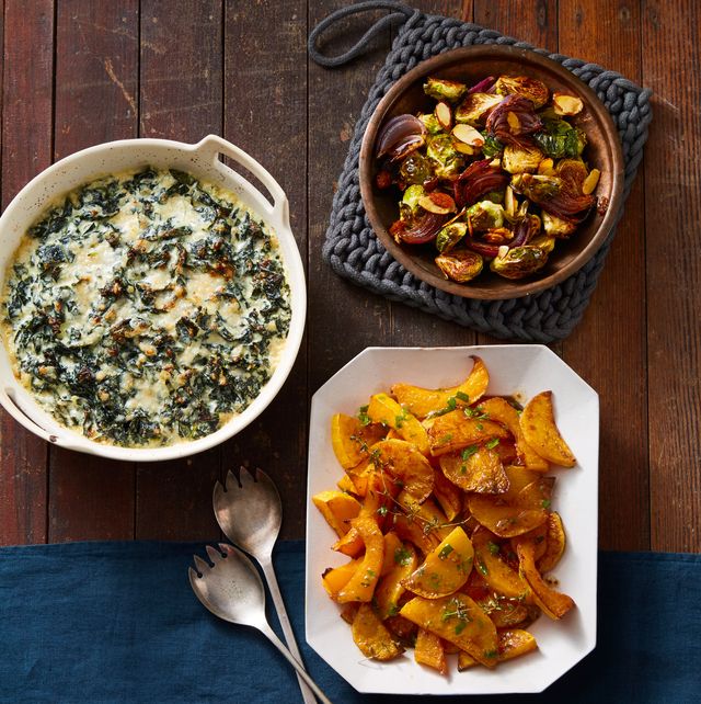 three thanksgiving side dishes on the side