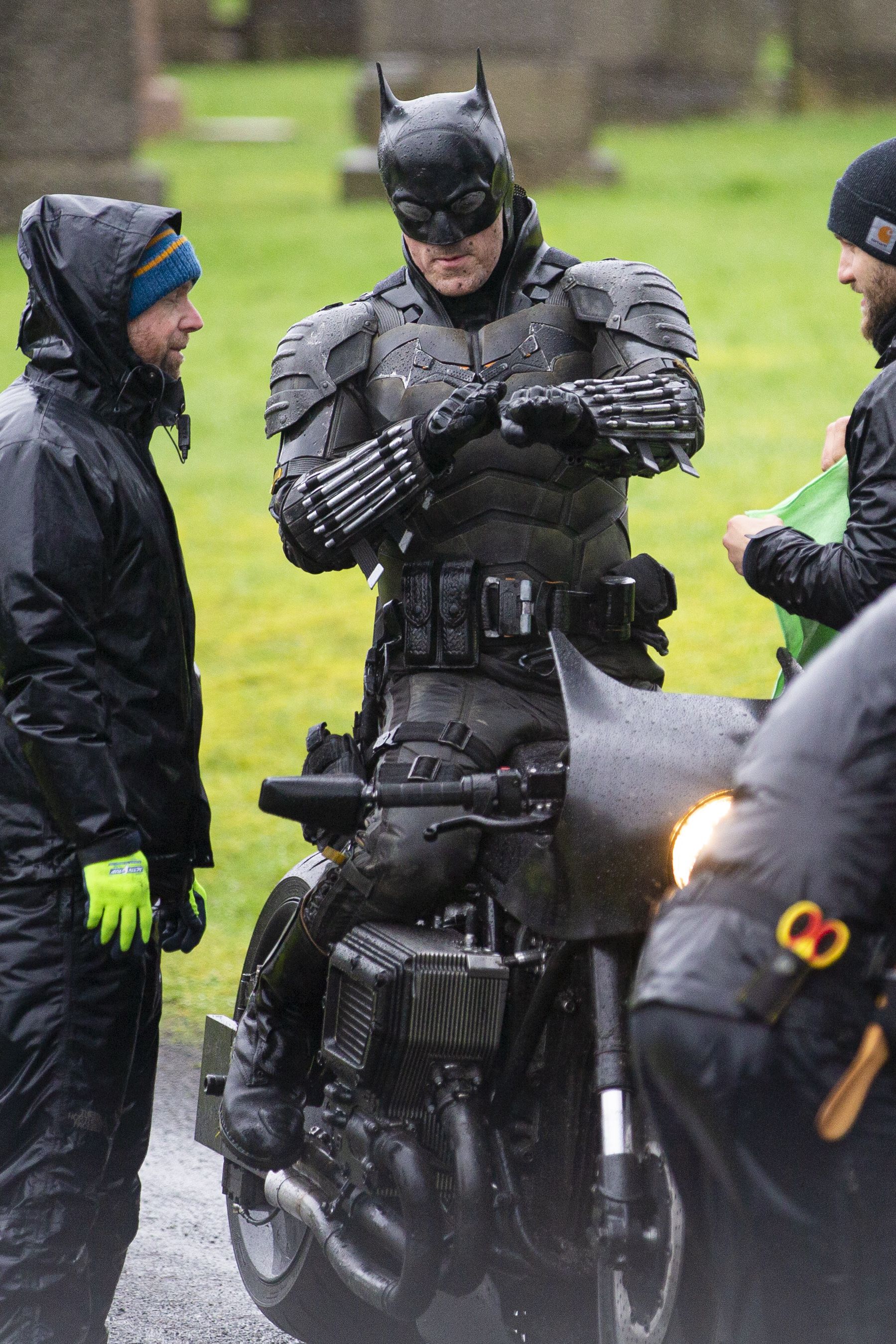 Batman Shows First Look At Robert Pattinson's Batsuit & Batcycle