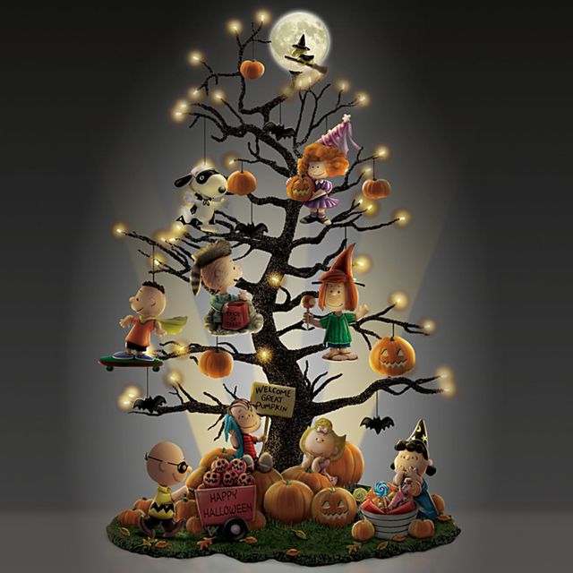 the bradford exchange peanuts halloween it's the great pumpkin tabletop tree