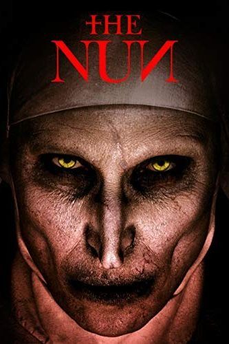the poster for the nun, featuring the image of a scary nun it is the first movie if you want to watch all of the conjuring movies in chronological order