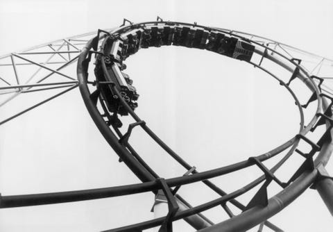 Car Going Through Roller Coaster Loop