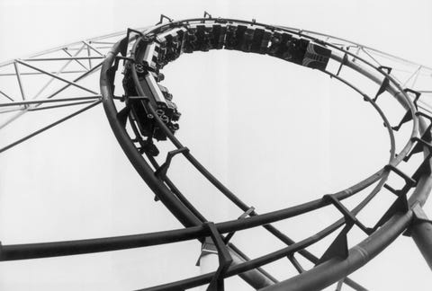 Car Going Through Roller Coaster Loop