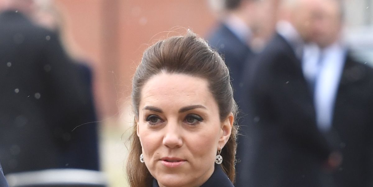 Kate Middleton Wears a Navy Alexander McQueen Skirt Suit in Leicestershire