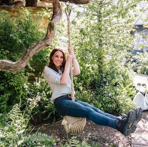 People in nature, Tree, Swing, Branch, Botany, Woody plant, Jeans, Forest, Plant, Spring, 