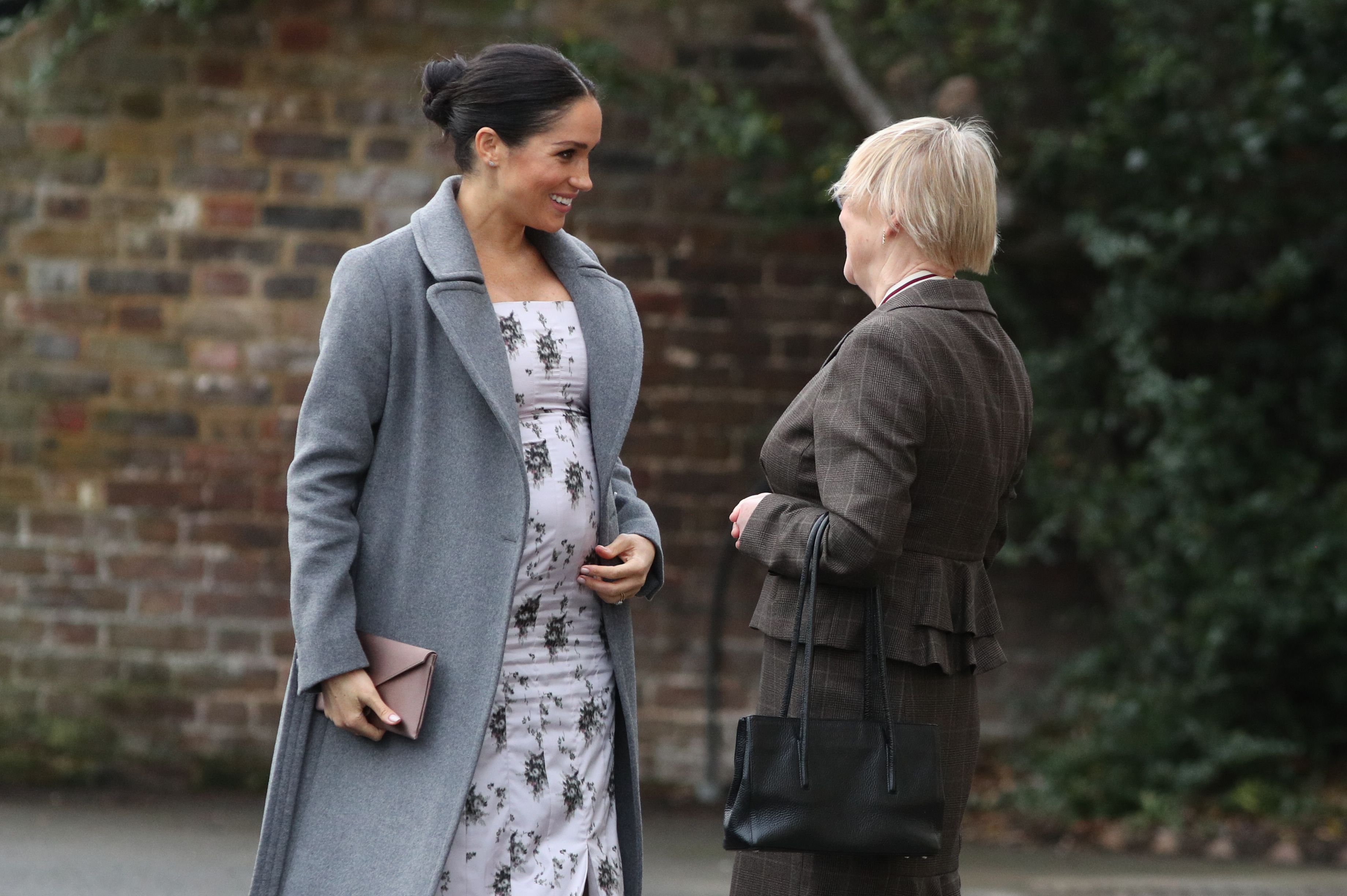 meghan markle gray coat