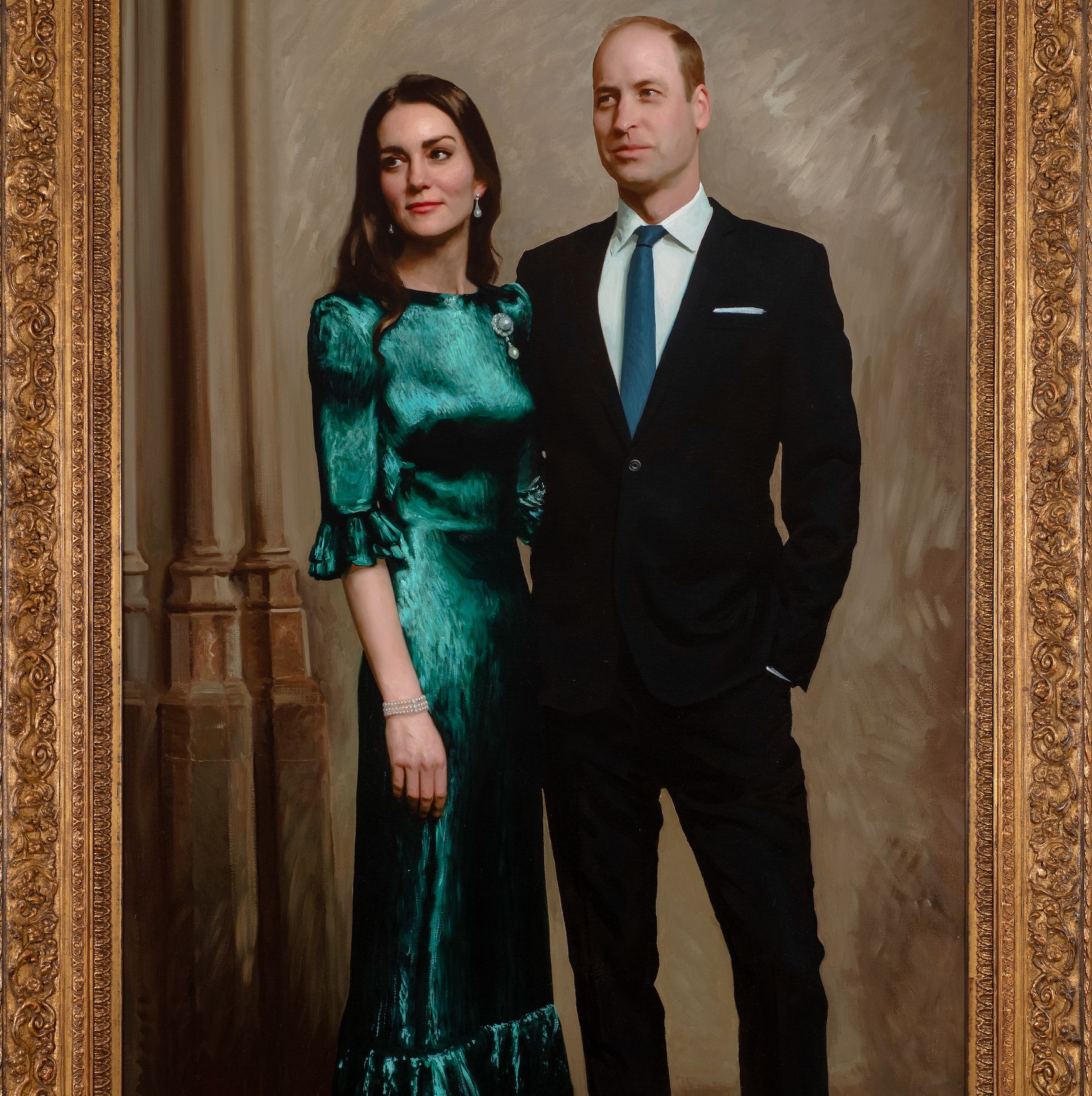 Duchess Kate Wears One of Her Most Memorable Dresses in First Official Portrait with Prince William