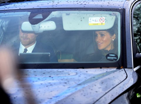 Meghan Markle Wears Navy Dress Coat for Christmas Service With Kate ...