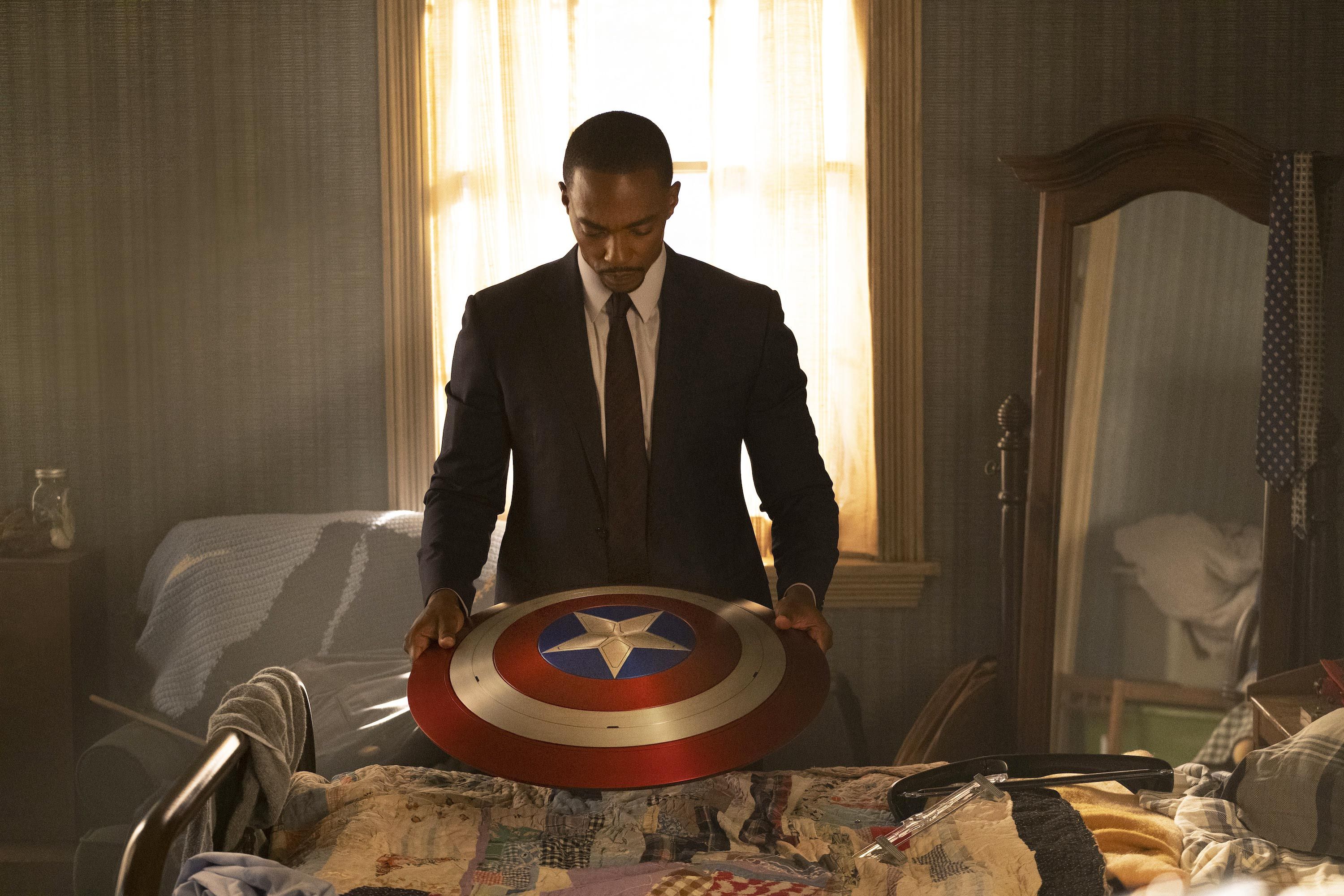 Sam Wilson with Captain America’s shield
