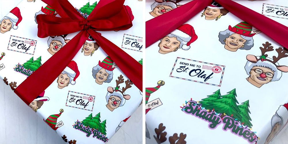 18 Best Golden Girls Merchandise In 2019 Funny Golden Girls Shirts   The Golden Girls Wrapping Paper Social 1575406509 