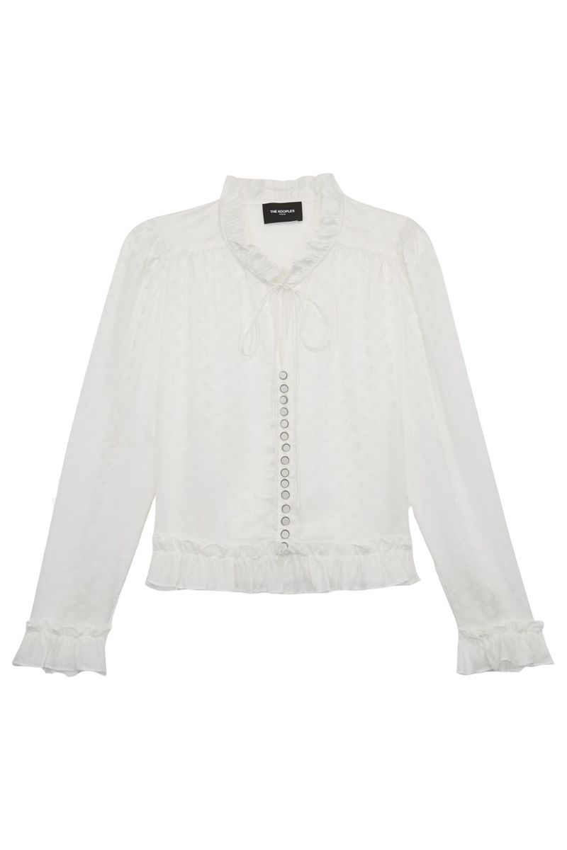 formal white blouses with ruffles