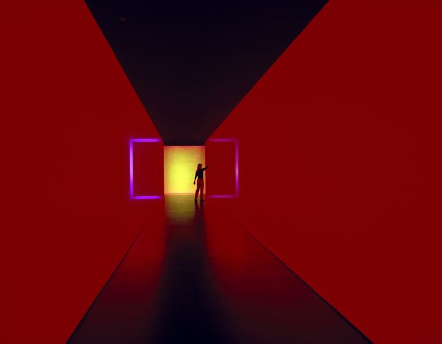 the light inside installation, by james turrell, at the museum of fine arts, houston, texas