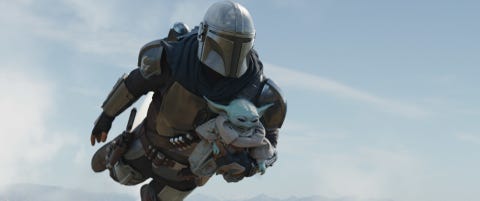 mando and the child in the mandalorian, season 2 episode 6