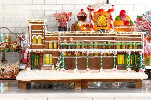 a gingerbread replica of the pioneer woman mercantile