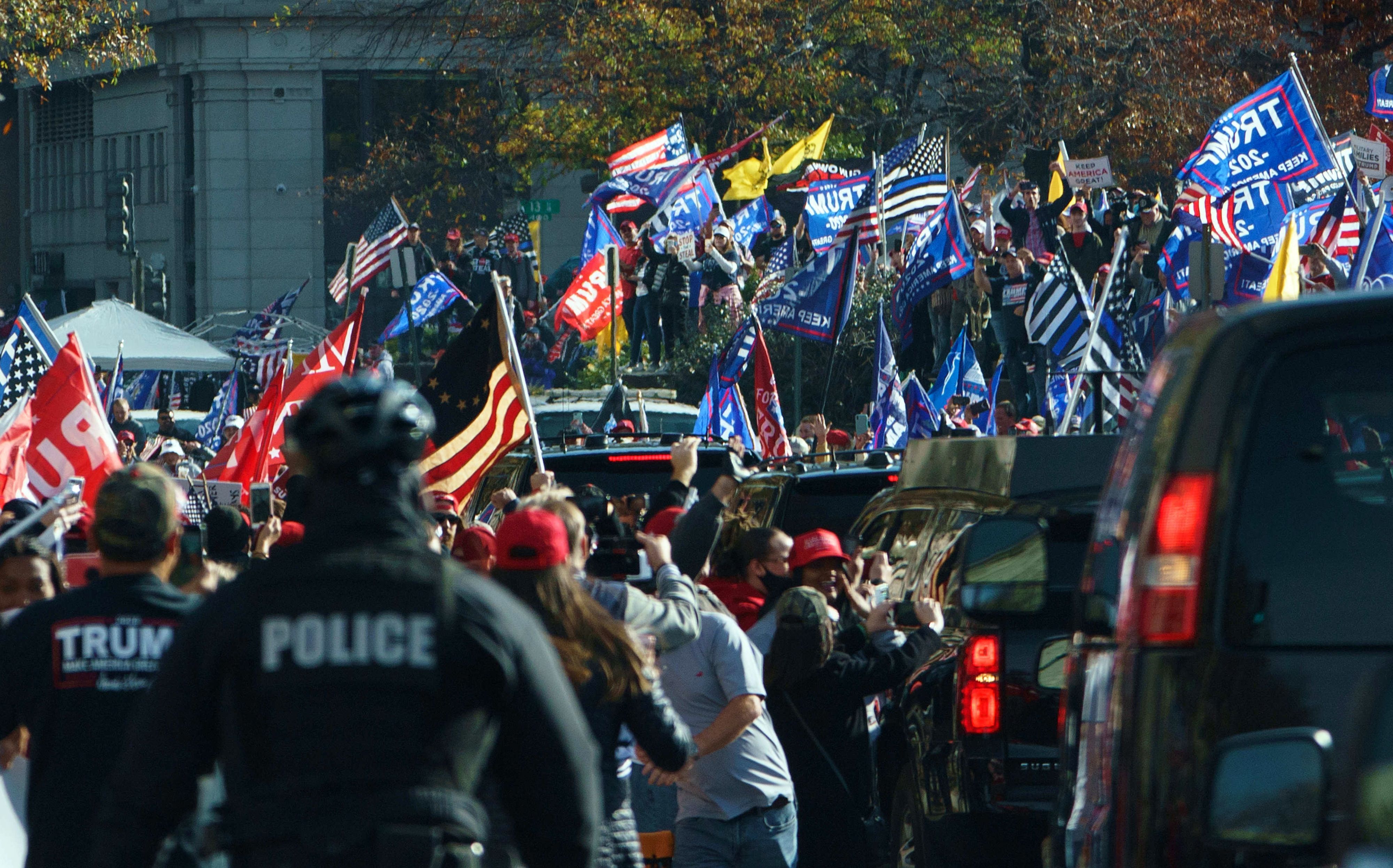 Trump Waves to Million MAGA March Supporters