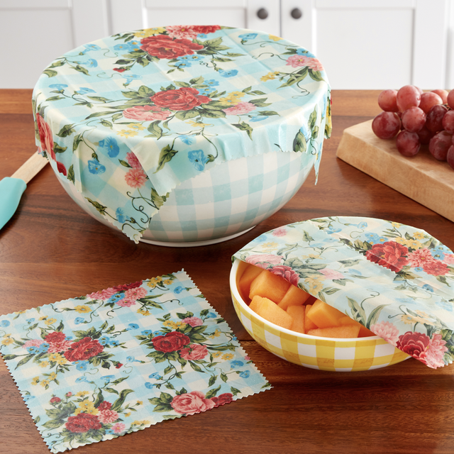 the pioneer woman sweet rose 3piece beeswax wrap set