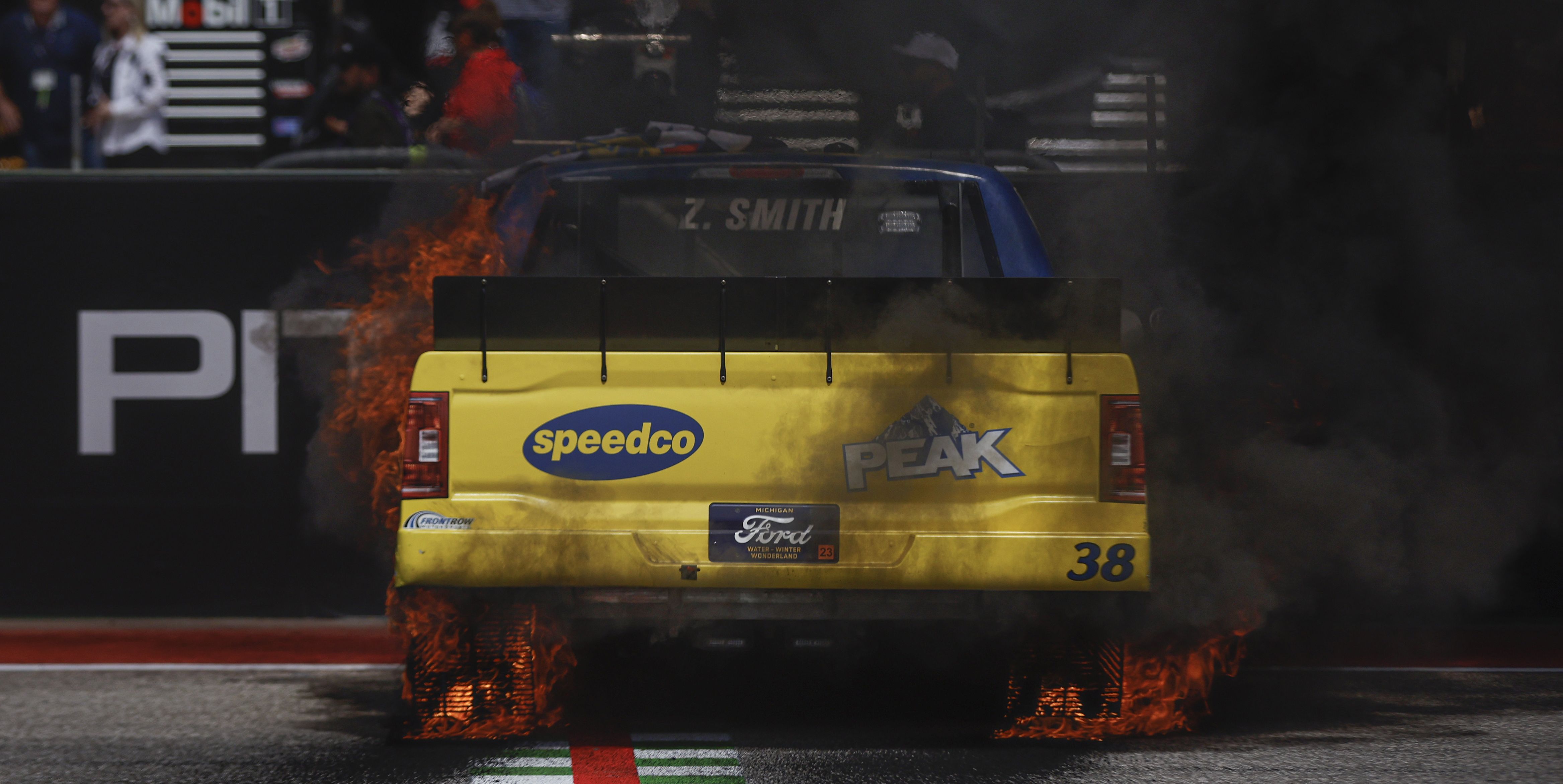 NASCAR Truck Series Winner Starts Massive Fire During Victory Burnout