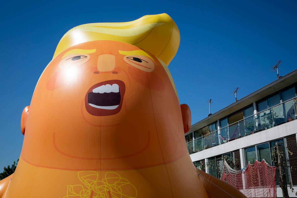 A Gigantic Balloon Of Trump As A Diaper Wearing Baby Will Fly Over London