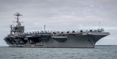 US Aircraft Carrier Docked at Portsmouth, England