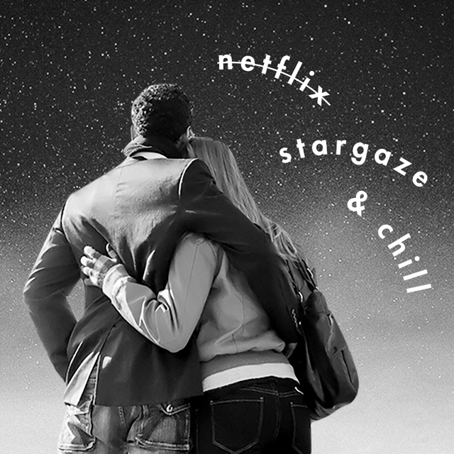 couple hugging each other while stargazing