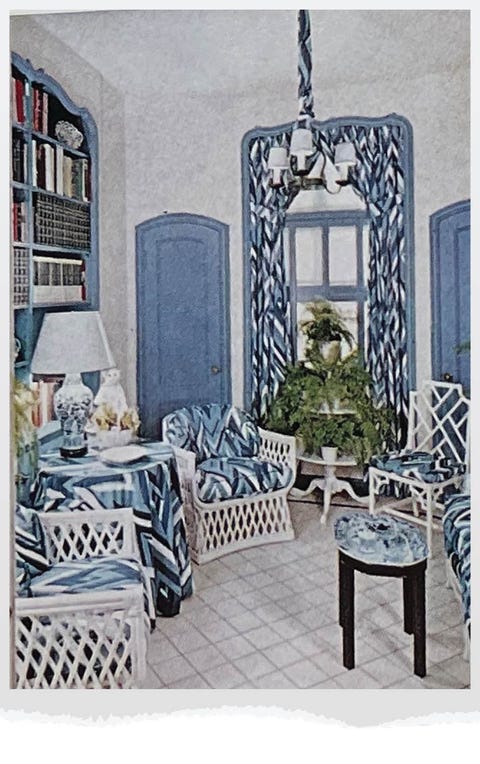 blue living area
