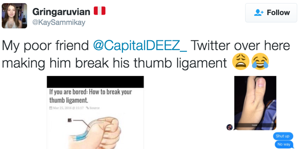 So Teens Are Hurting Their Thumbs Because a Cool Meme Showed Them How