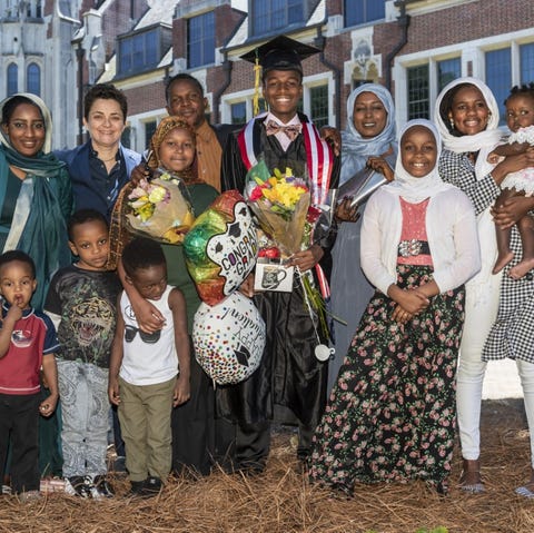 luma mufleh at a student's graduation