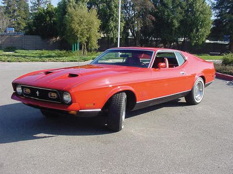 red 1971 mustang mach 1 from diamonds are forever