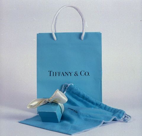 tiffany  co shopping bag, ribbon tied