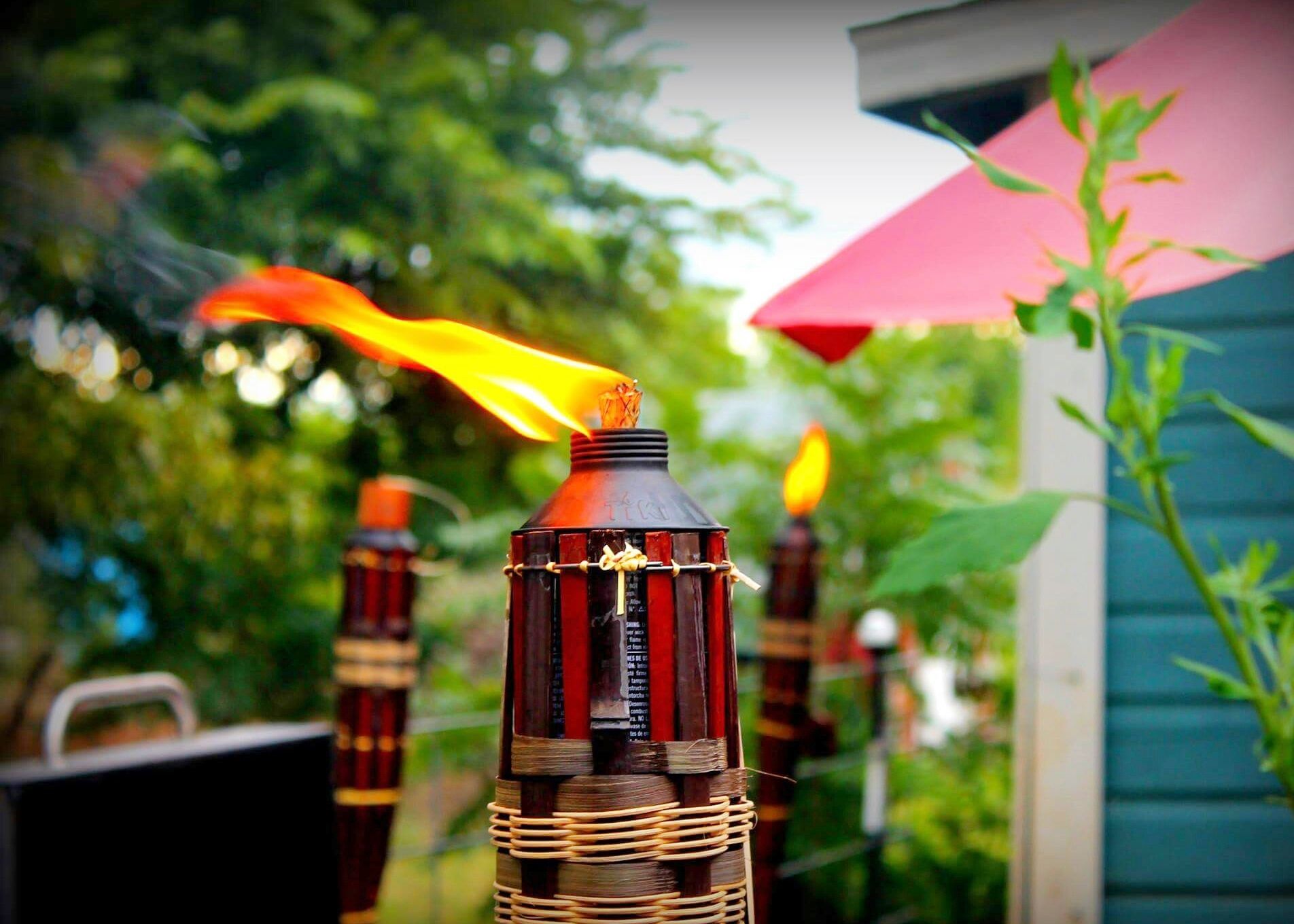 150cm Stainless Steel Tiki Torches Oil Lamp Patio,CONE 2Pack Garden Lantern 59" 