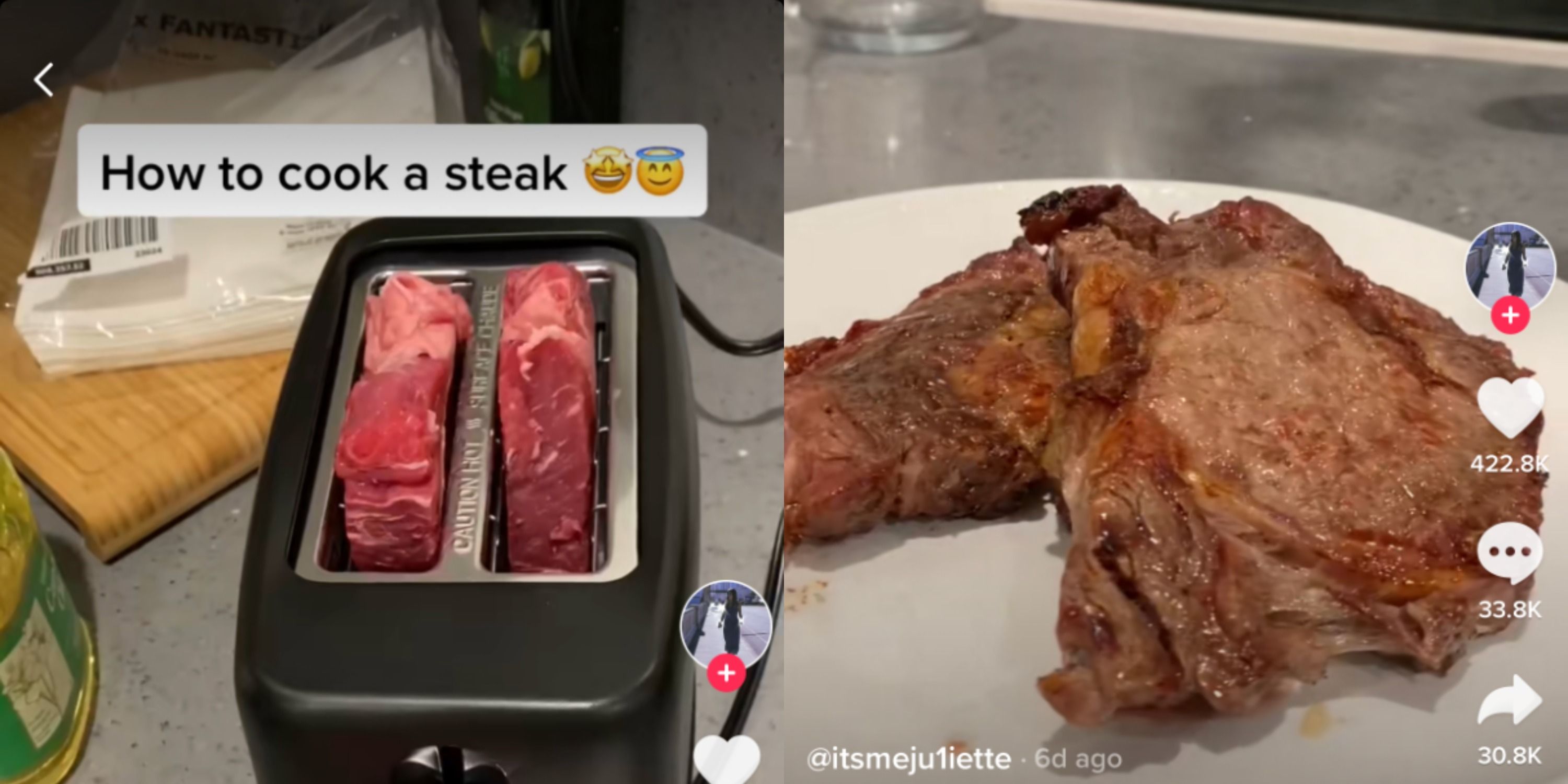 Someone On Tiktok Made A Steak In The Toaster
