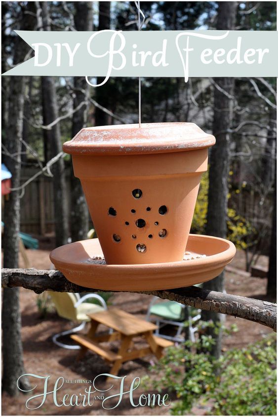 pot bird feeder