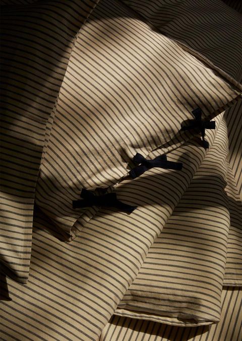 toast pyjama stripe cotton bed linen
