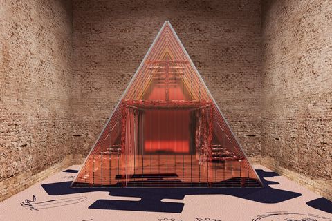 Pyramid, Architecture, Triangle, Monument, Room, House, Building, 