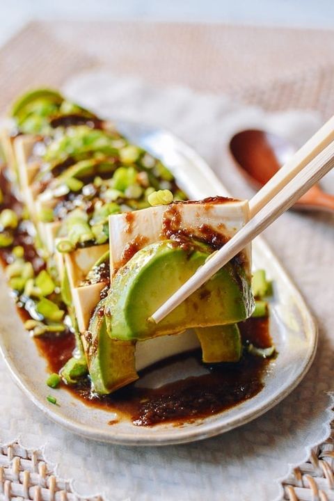 easy asian recipes  tofu avocado salad