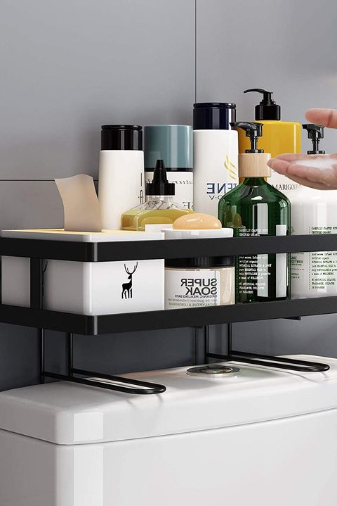 Genius Bathroom Organization Ideas, Wall Mounted Bathroom Vanity And Accessory Shelf For Makeup Toiletries