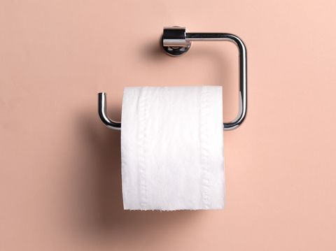 Toilet roll holder with copy space