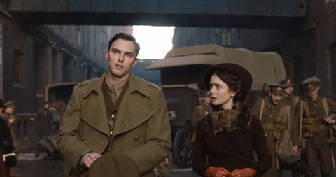 Nicholas Hoult and Lily Collins in Tolkien