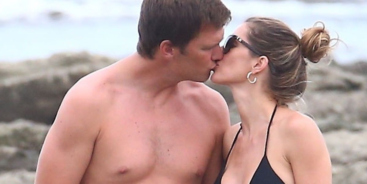 Meanwhile, the Super Bowl champ is on a beach, making out with his supermod...