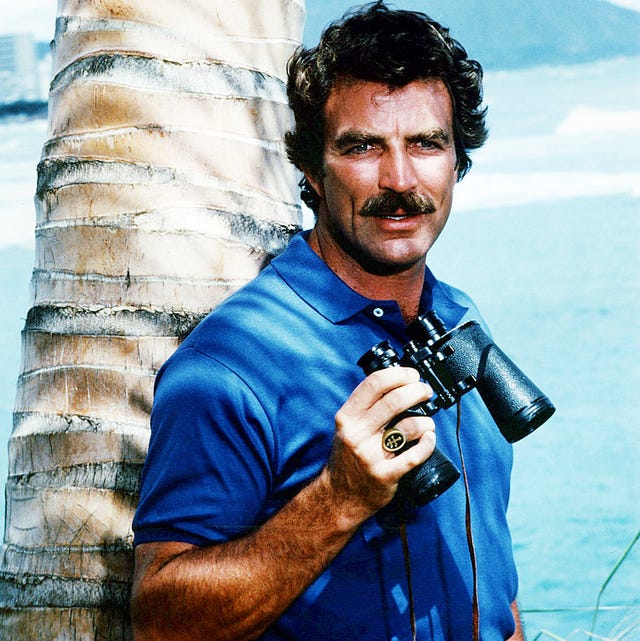 tom selleck as he appears in the tv series magnum pi, circa 1985 photo by s...