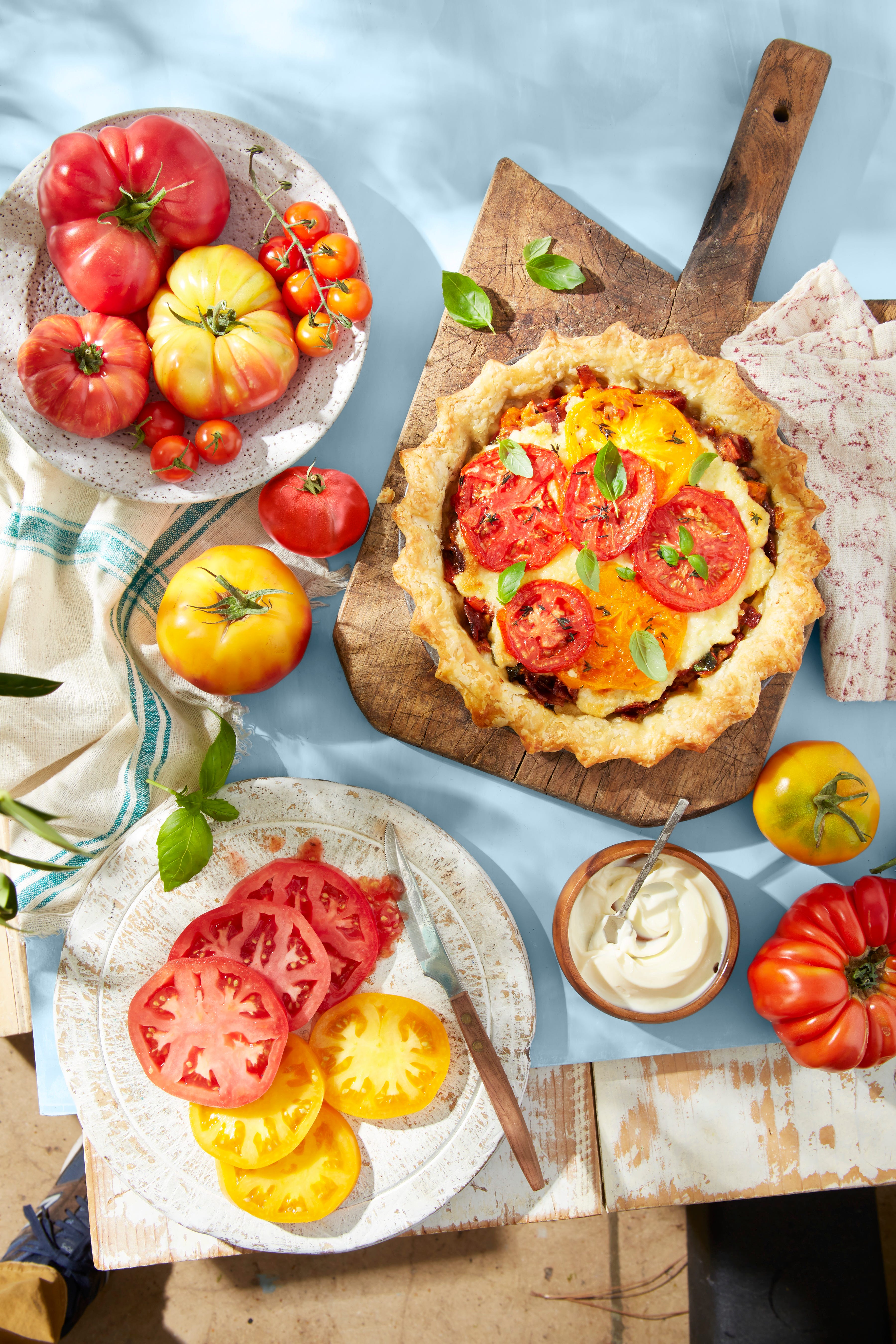 Southern Tomato Pie with Bacon